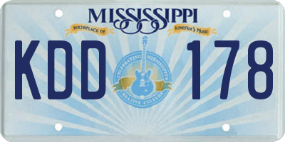 MS license plate KDD178