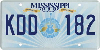 MS license plate KDD182