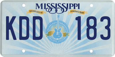 MS license plate KDD183
