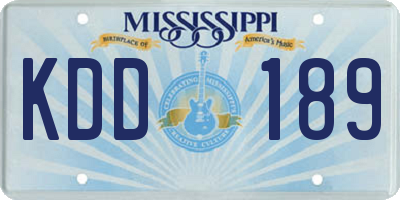 MS license plate KDD189