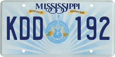 MS license plate KDD192