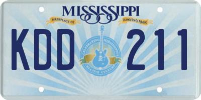 MS license plate KDD211