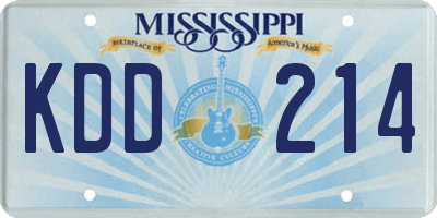 MS license plate KDD214