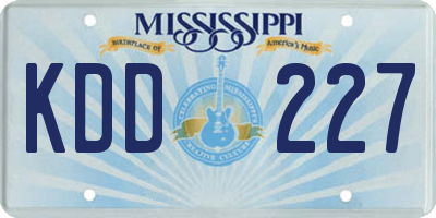 MS license plate KDD227