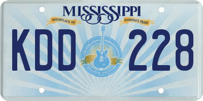 MS license plate KDD228