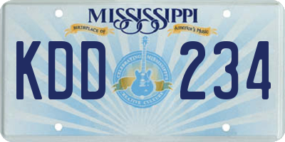 MS license plate KDD234