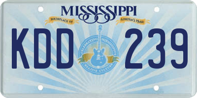 MS license plate KDD239
