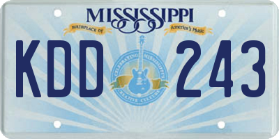 MS license plate KDD243