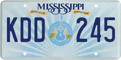 MS license plate KDD245