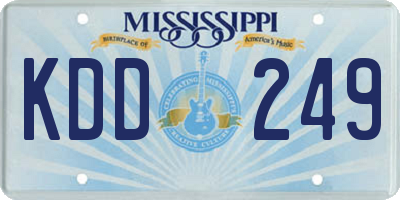 MS license plate KDD249