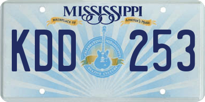 MS license plate KDD253