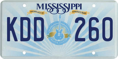 MS license plate KDD260