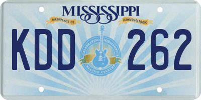 MS license plate KDD262