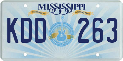 MS license plate KDD263