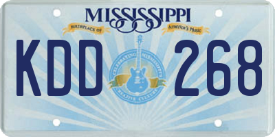 MS license plate KDD268