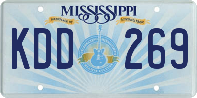 MS license plate KDD269