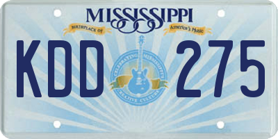 MS license plate KDD275