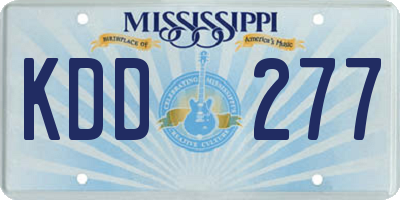 MS license plate KDD277