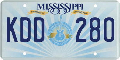 MS license plate KDD280