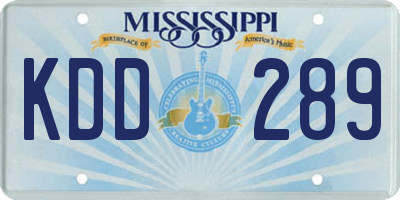 MS license plate KDD289