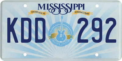 MS license plate KDD292