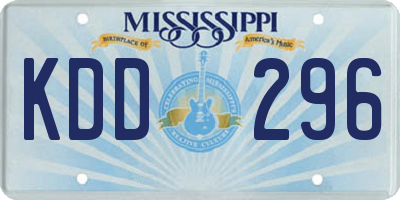 MS license plate KDD296