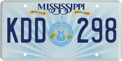 MS license plate KDD298