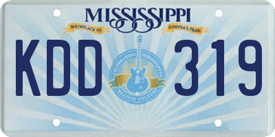 MS license plate KDD319