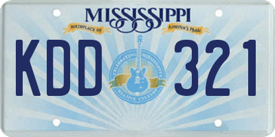 MS license plate KDD321