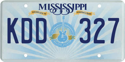 MS license plate KDD327