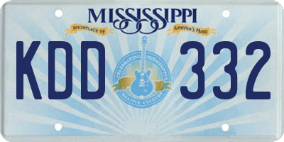 MS license plate KDD332