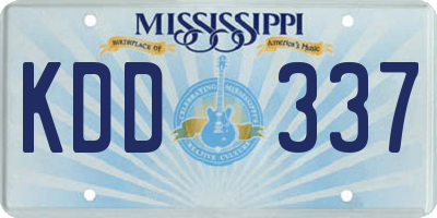 MS license plate KDD337