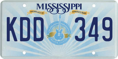 MS license plate KDD349