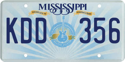 MS license plate KDD356