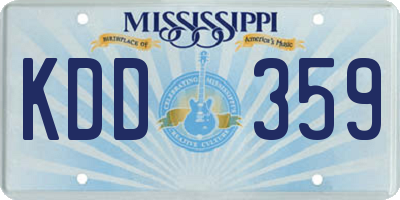 MS license plate KDD359
