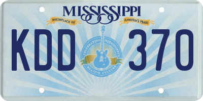 MS license plate KDD370