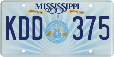 MS license plate KDD375