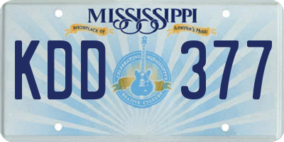 MS license plate KDD377