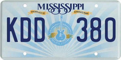 MS license plate KDD380