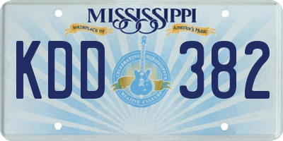 MS license plate KDD382