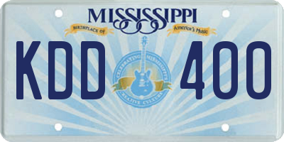 MS license plate KDD400