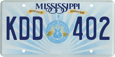 MS license plate KDD402