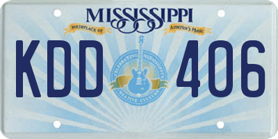 MS license plate KDD406