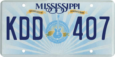 MS license plate KDD407