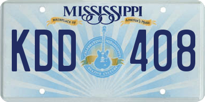 MS license plate KDD408