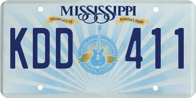 MS license plate KDD411