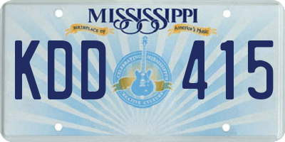 MS license plate KDD415