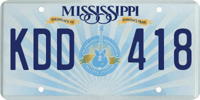 MS license plate KDD418