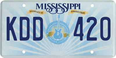 MS license plate KDD420