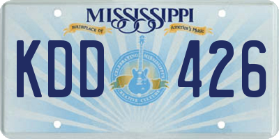 MS license plate KDD426